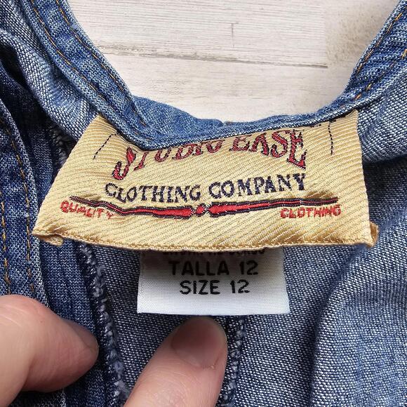 Studio Ease Women Blue Denim Maxi Dress Size 12 Belt Loops (no belt) - Picture 3 of 6